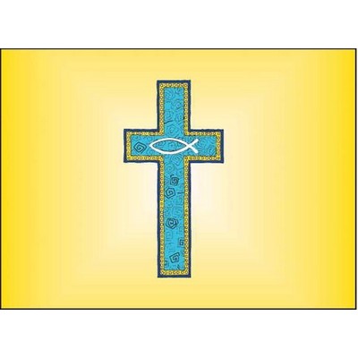 Blue Cross Rectangle Metal Photo Magnet (2"x3")