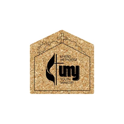 5" Standard Cork Church Coaster