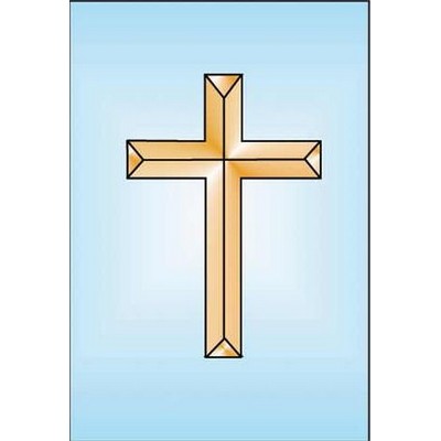 Gold Cross Rectangle Metal Photo Magnet (2"x3")