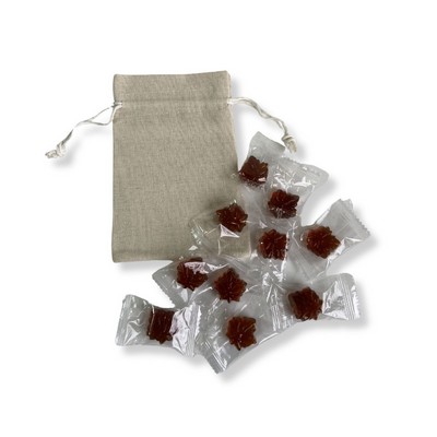 10 Maple Shape Candies In Cotton Bag